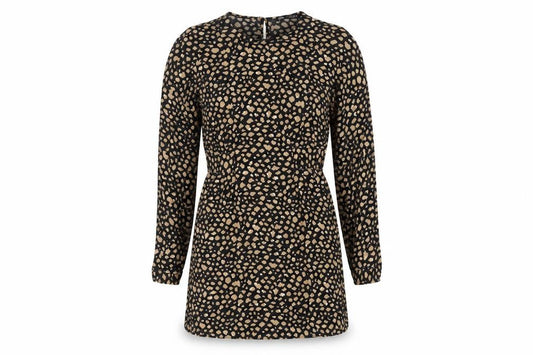 Zara Women's Black Animal Print Shift Dress S