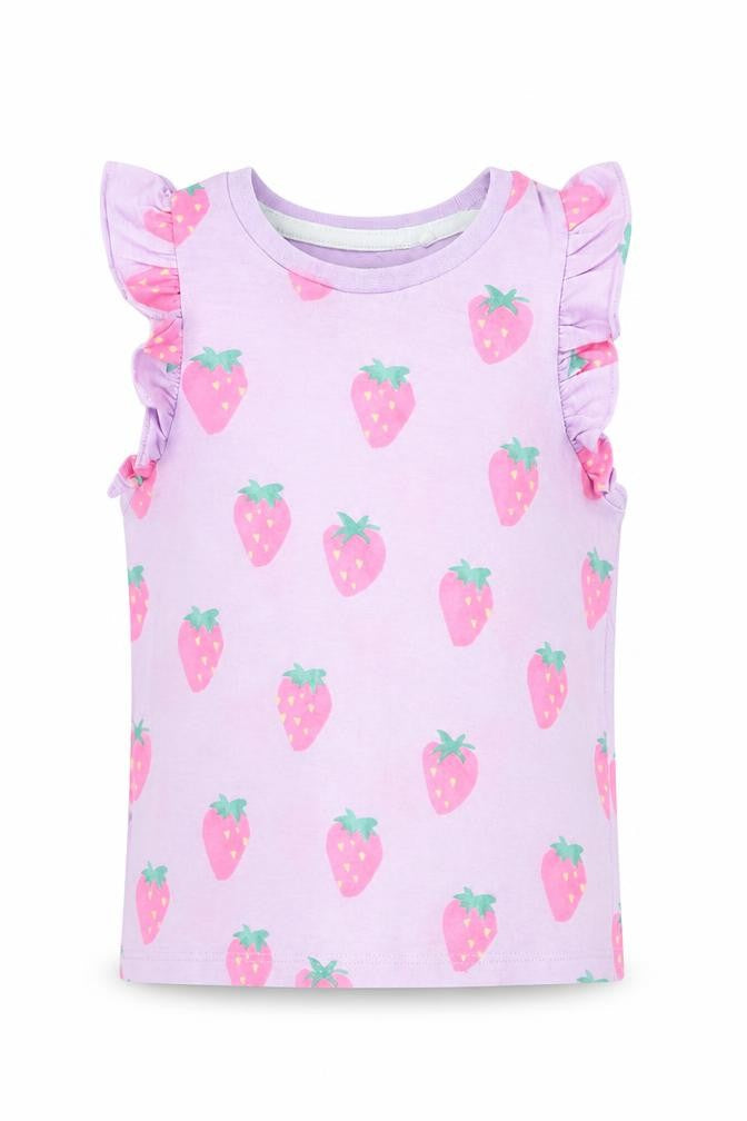 Marks & Spencer Girls' Purple Fruit Print Tank, Size 3-4
