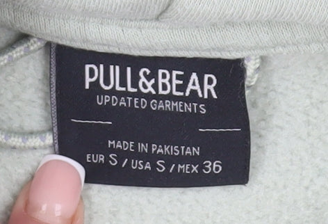 Pull&Bear Men's Green Pullover Hoodie S