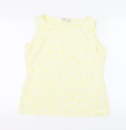 Marks and Spencer Women's Yellow Geometric Tank