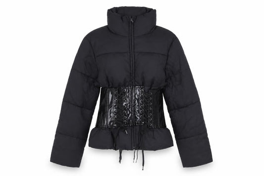 ASOS Women's Black Puffer Jacket, Size 8, Winter Style