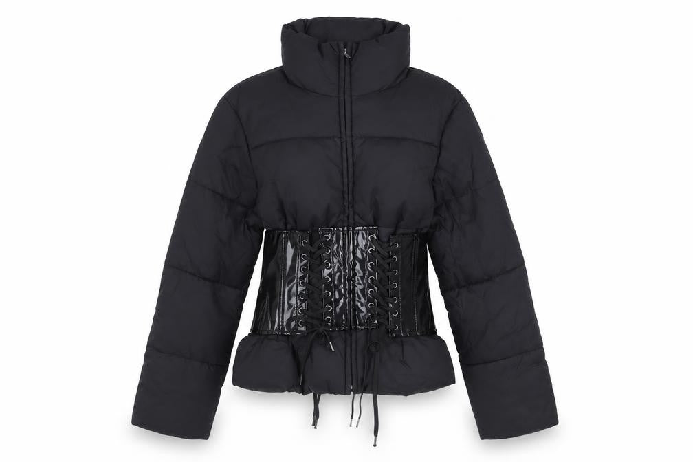ASOS Women's Black Puffer Jacket, Size 8, Winter Style