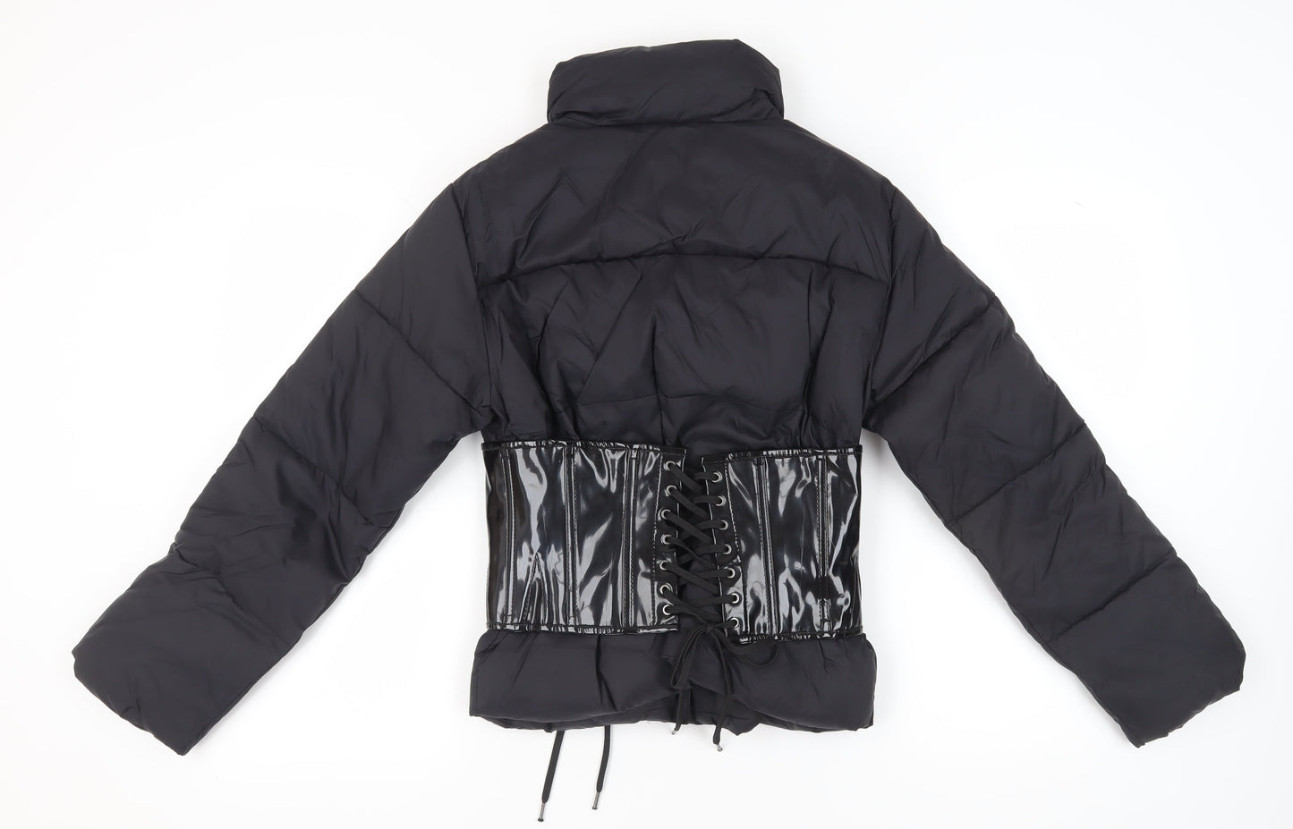 ASOS Women's Black Puffer Jacket, Size 8, Winter Style