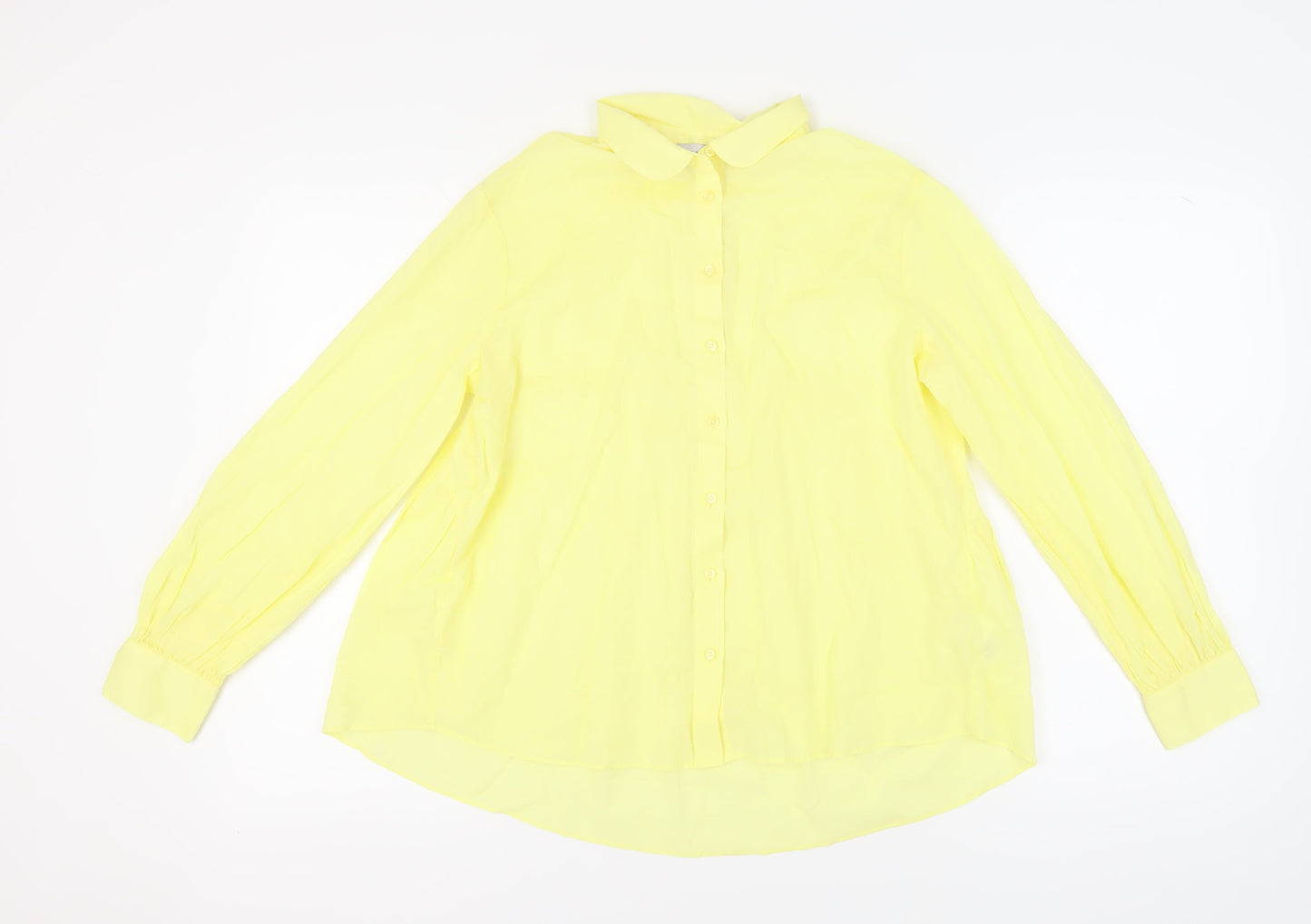 Marks and Spencer Women's Yellow Button-Up Shirt