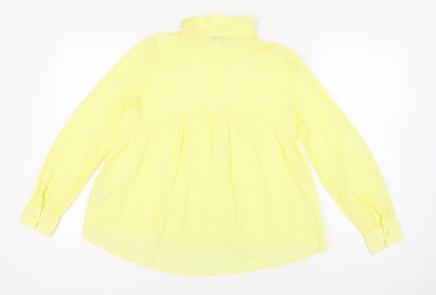 Marks and Spencer Women's Yellow Button-Up Shirt