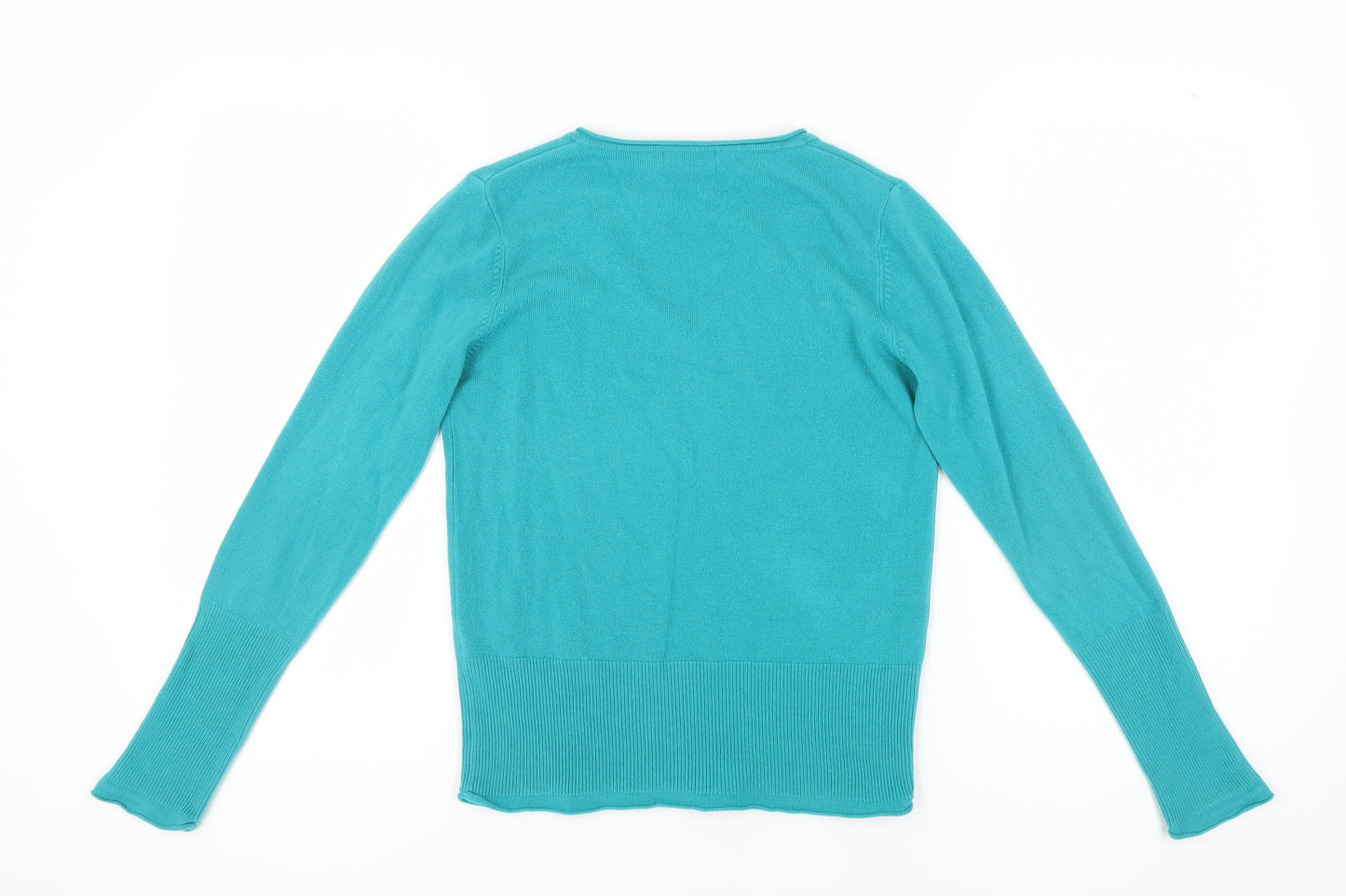 Per Una Women's Green V-Neck Pullover Jumper Size 10