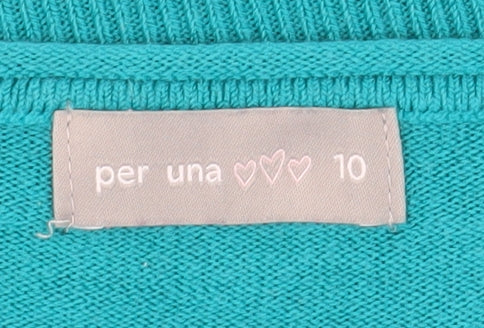 Per Una Women's Green V-Neck Pullover Jumper Size 10
