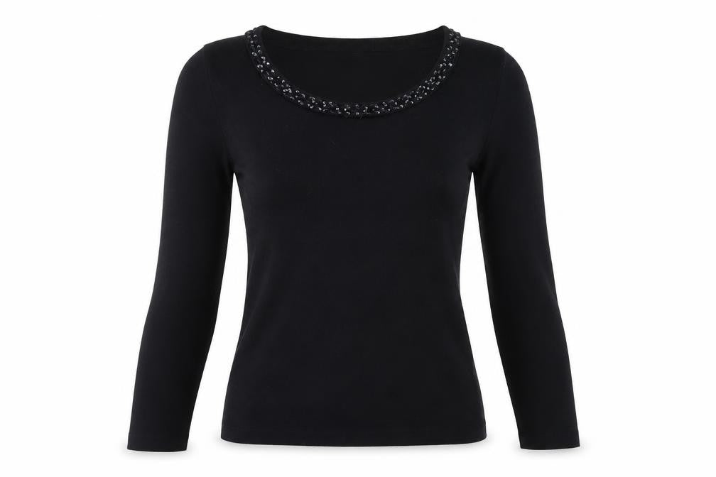 Per Una Women's Black Sequin Pullover Jumper, Size 10