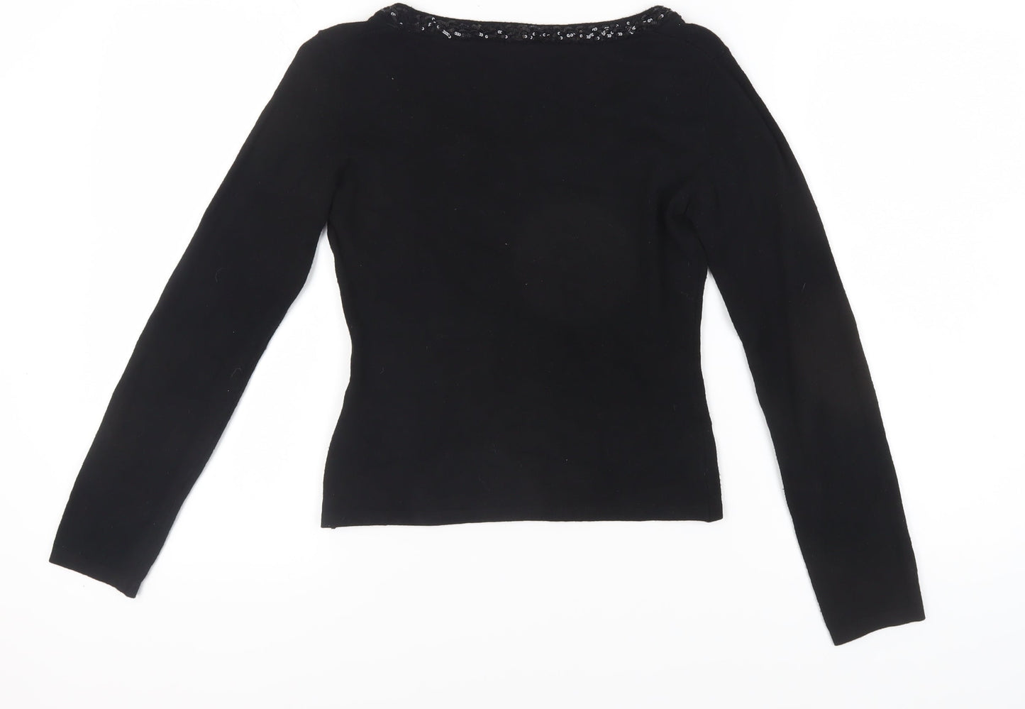 Per Una Women's Black Sequin Pullover Jumper, Size 10