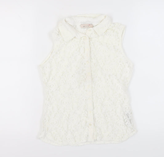 Marks and Spencer Women's White Lace Blouse Size 8