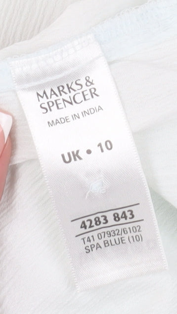 Marks and Spencer Women's Blue Blouse Size 10