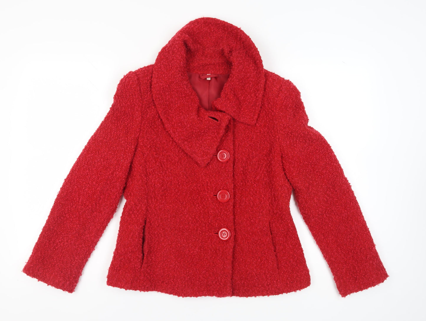 EWM Women's Red Wool Short Coat - Size 12