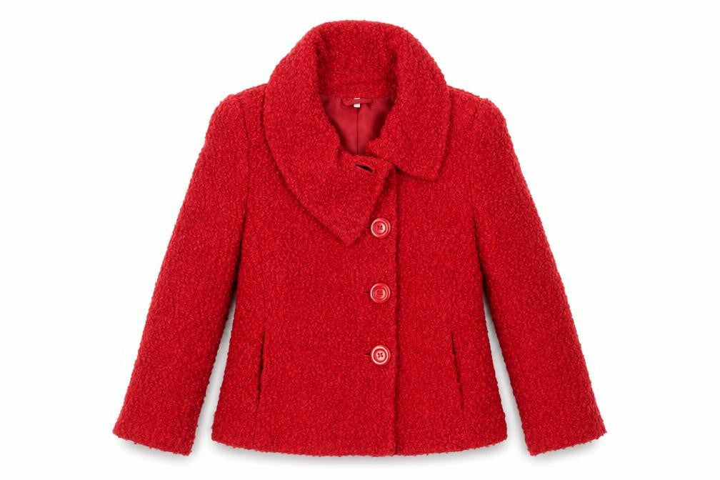 EWM Women's Red Wool Short Coat - Size 12