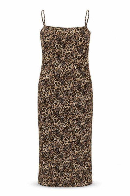 Debenhams Women's Brown Animal Print Slip Dress, Size 10