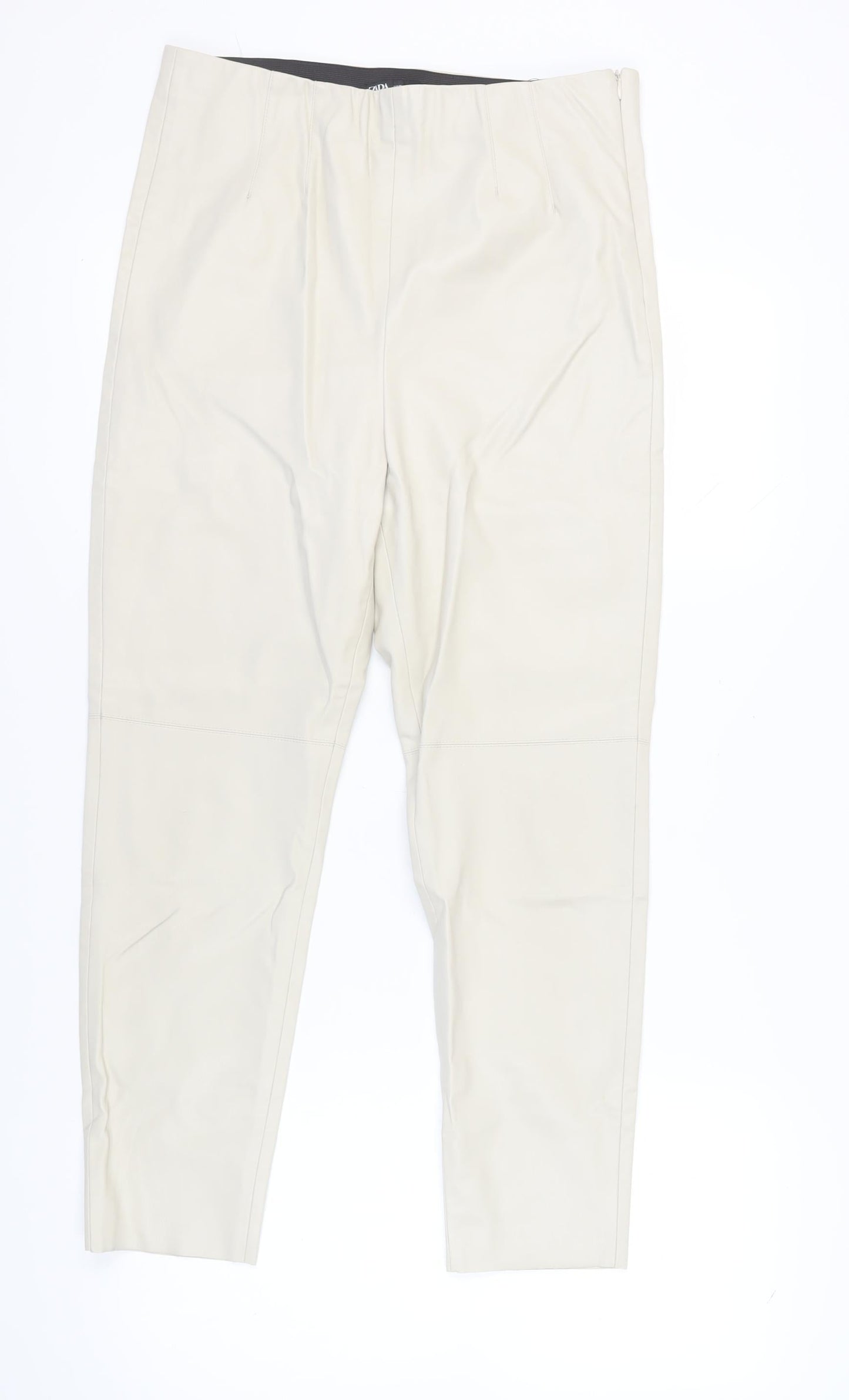 Zara Women's Beige Straight Trousers Large