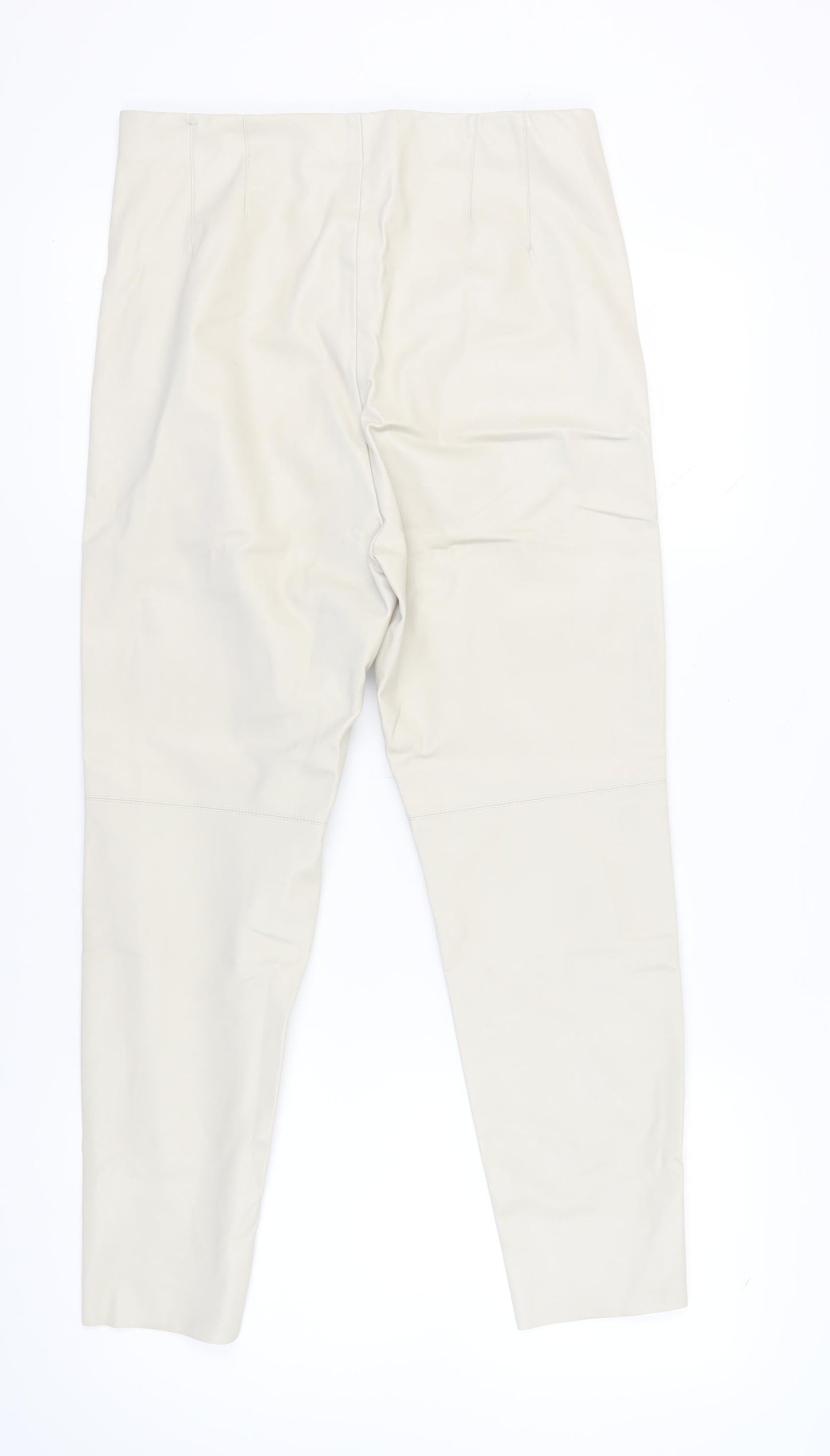 Zara Women's Beige Straight Trousers Large