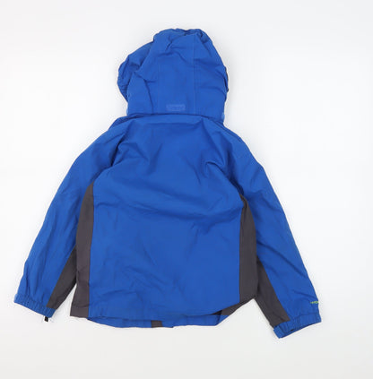 Additional front view of Regatta boys’ blue hooded parka jacket 5-6y durable and stylish