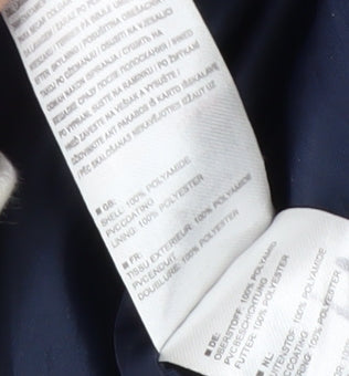 Close-up detail of Trespass boys’ blue softshell jacket 9-10 years waterproof