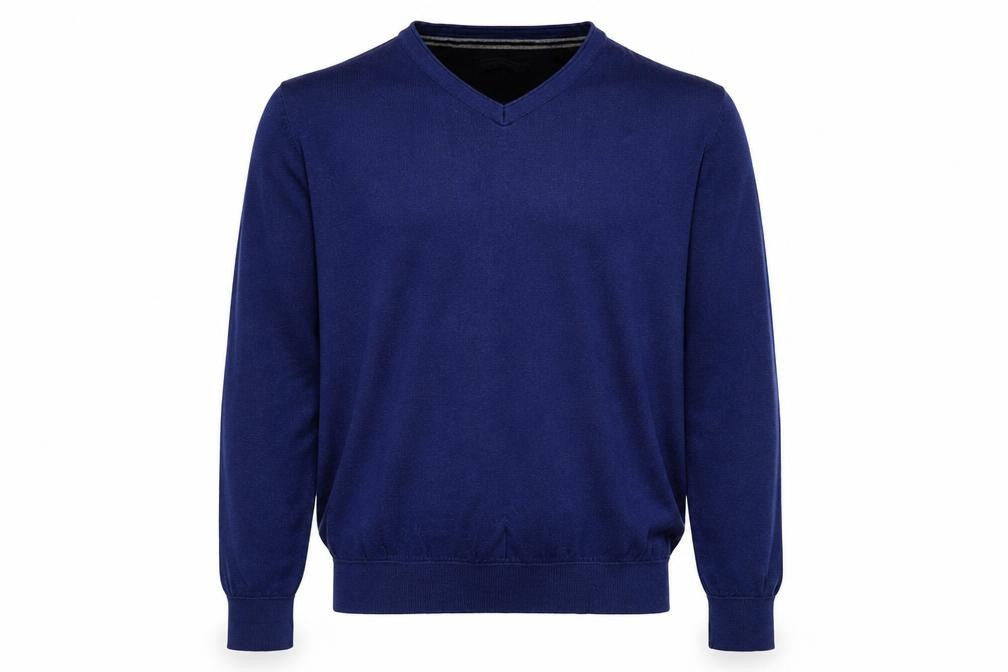 RJR.John Rocha Men’s Blue Cotton V-Neck Jumper M