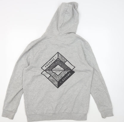 Topman Men's Grey Pullover Hoodie, L, Stylish & Comfy