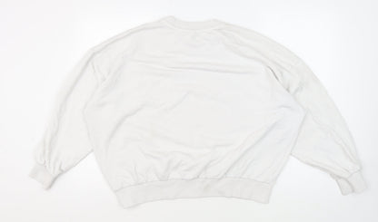 H&M Womens White Pullover Sweatshirt M