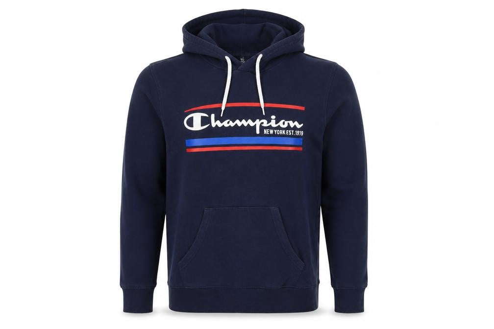 Champion Men's Blue Logo Hoodie S Pullover