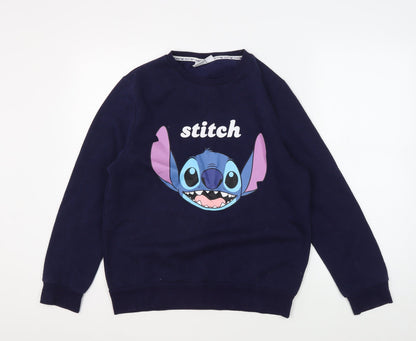 Preloved Disney Unisex Blue Lilo & Stitch Pullover Sweatshirt S - Front