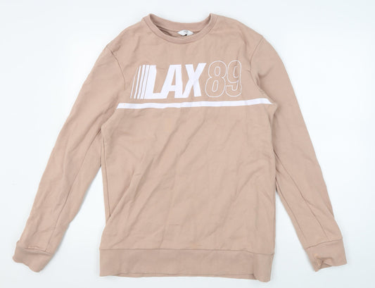 Next Beige Men's Sweatshirt, Medium, Graphic College Style