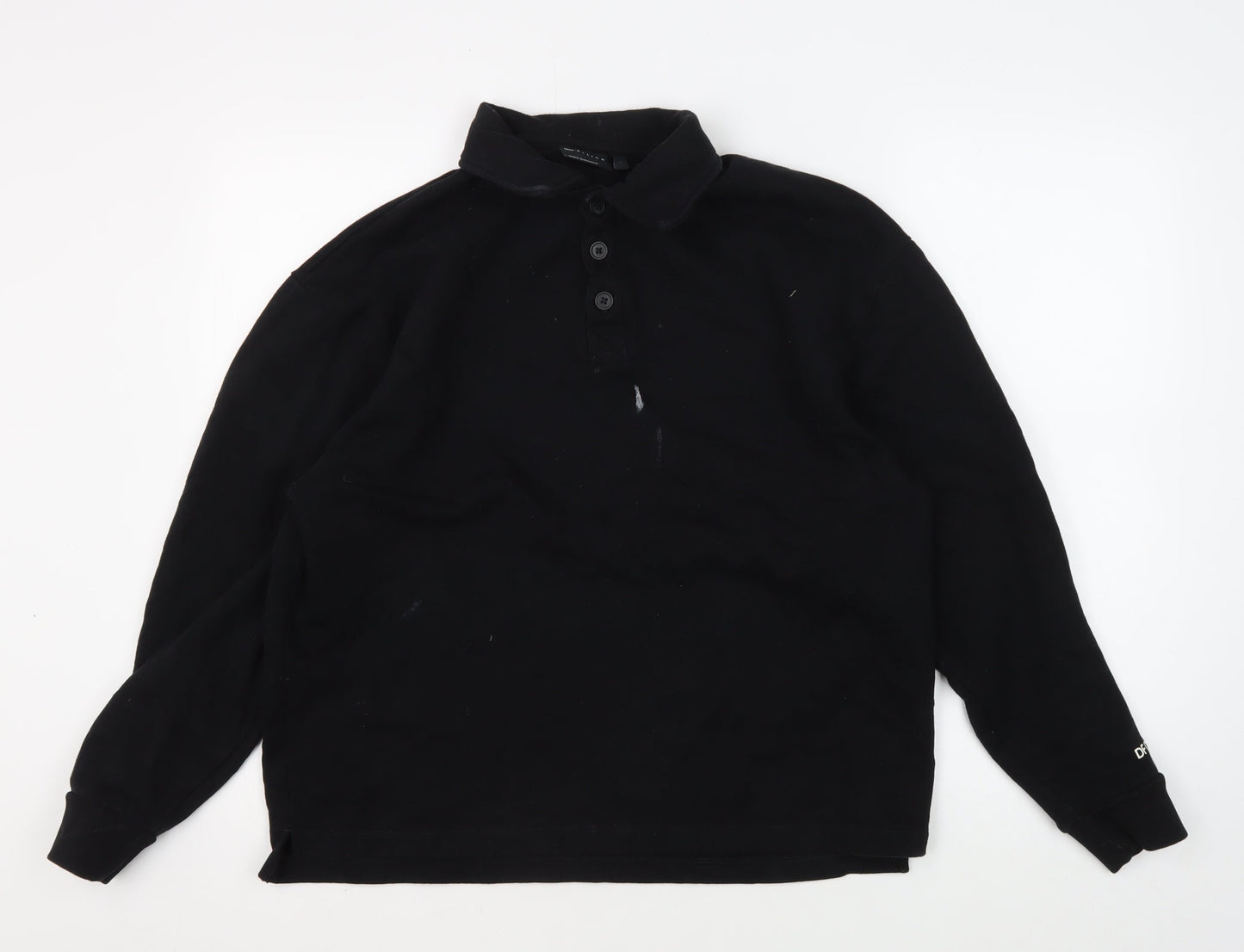 ASOS DESIGN Men's Black XS Henley Sweatshirt