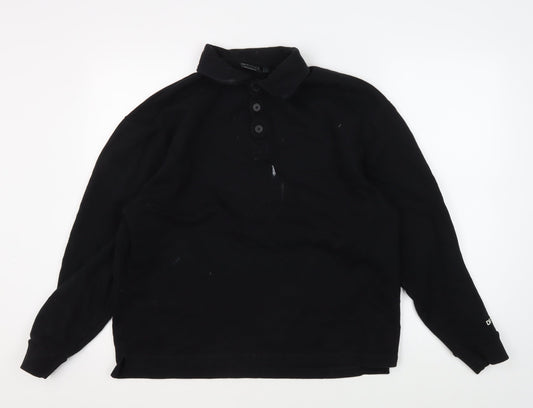 ASOS DESIGN Men's Black XS Henley Sweatshirt