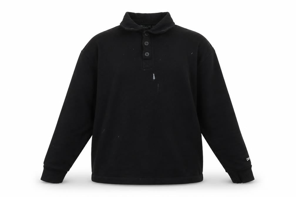 ASOS DESIGN Men's Black XS Henley Sweatshirt