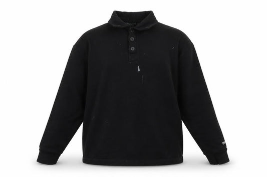 ASOS DESIGN Men's Black XS Henley Sweatshirt