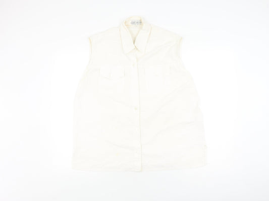 Golden Falcon Women's Ivory Sleeveless Button-Up 2XL