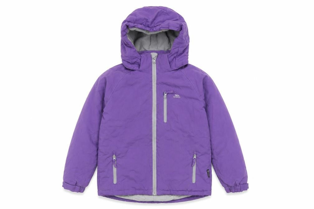 Trespass Girls Purple Parka Jacket 7-8 Years Waterproof