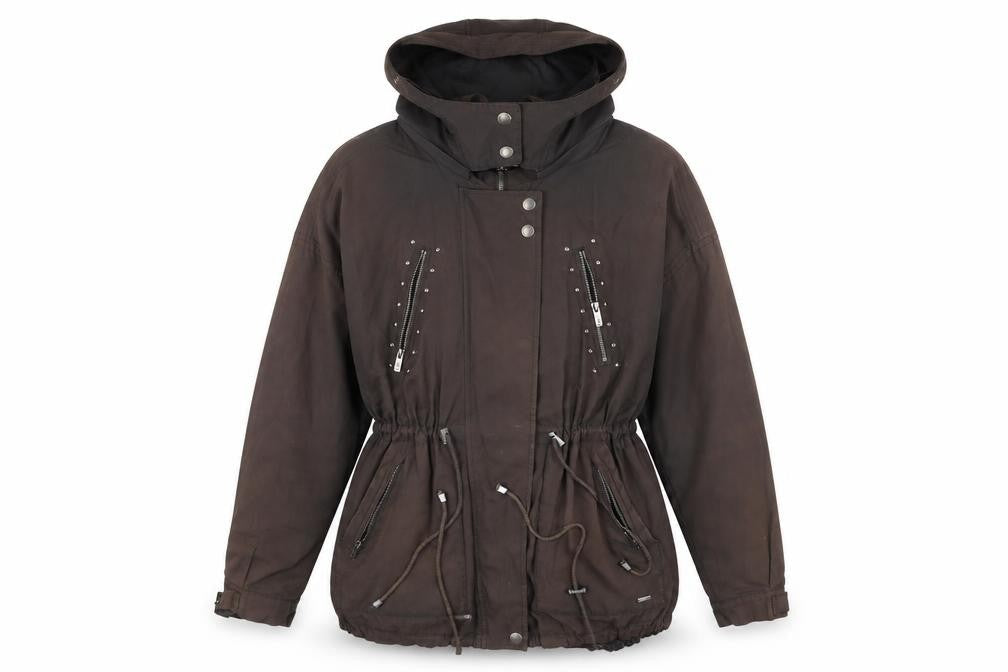 Pepe Jeans Women's Brown Parka Jacket, Size S, Winter Ready