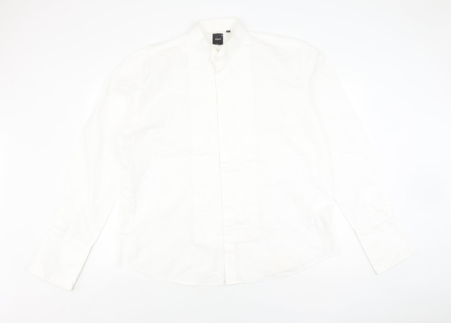 Dobell Men's White Extra-Slim Dress Shirt 17.5