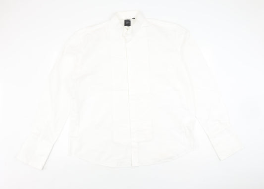 Dobell Men's White Extra-Slim Dress Shirt 17.5