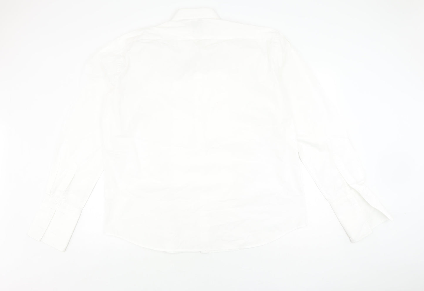 Dobell Men's White Extra-Slim Dress Shirt 17.5