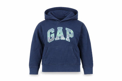Gap Girls Blue Pullover Hoodie, Logo, Size S, Fleece