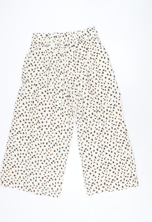 Marks and Spencer Women Ivory Animal Print Trousers