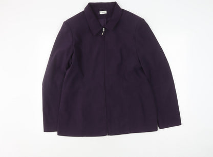 OPUS Women's Purple Jacket Size 16 Mid-Length Casual Zip