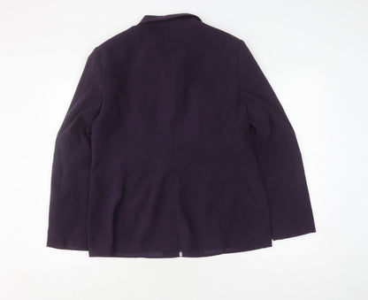 OPUS Women's Purple Jacket Size 16 Mid-Length Casual Zip
