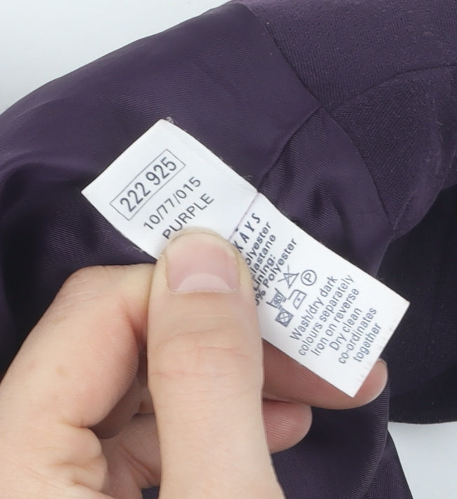 Opus Women's Purple Jacket Size 16 Mid-Length Casual Zip