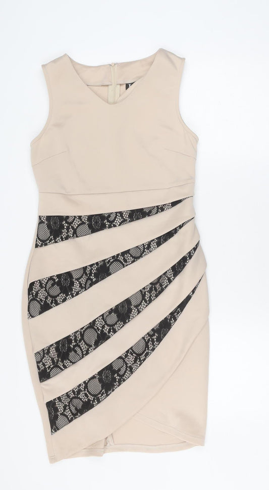 Izabel London Women's Beige Sheath Dress Size 10