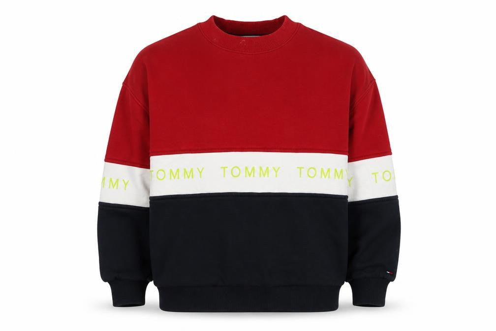 Tommy Jeans Red Colourblock Sweatshirt M