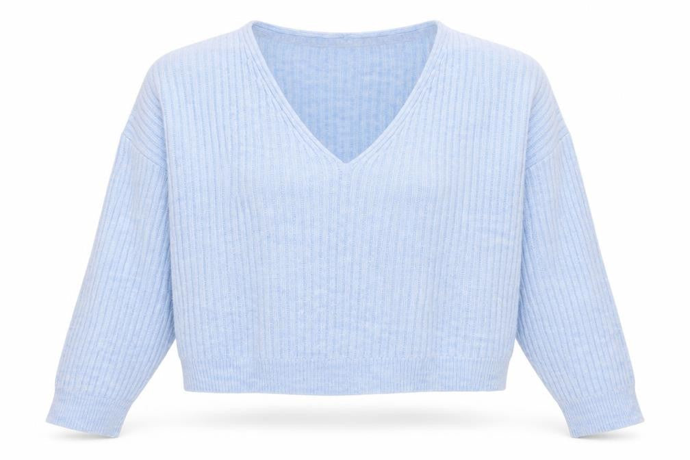 New Look Women's Blue V-Neck Pullover Jumper S