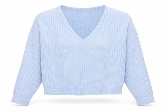 New Look Women's Blue V-Neck Pullover Jumper S