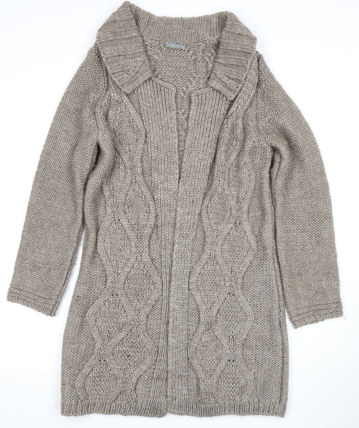 Per Una Women's Beige Cardigan M Wool Blend