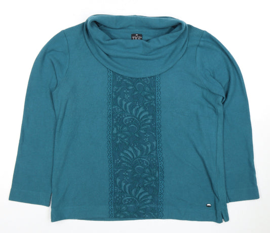 TIGI Women's Blue Cowl Neck Blouse Size 14