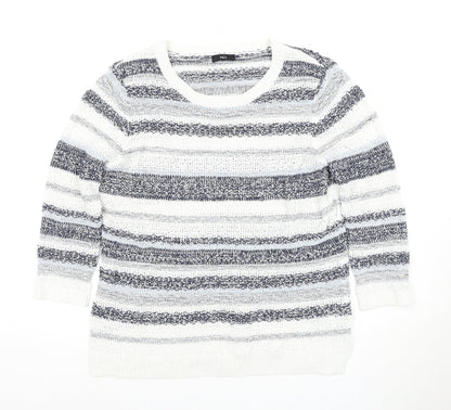 M&Co Women's Multicoloured Striped Pullover Jumper